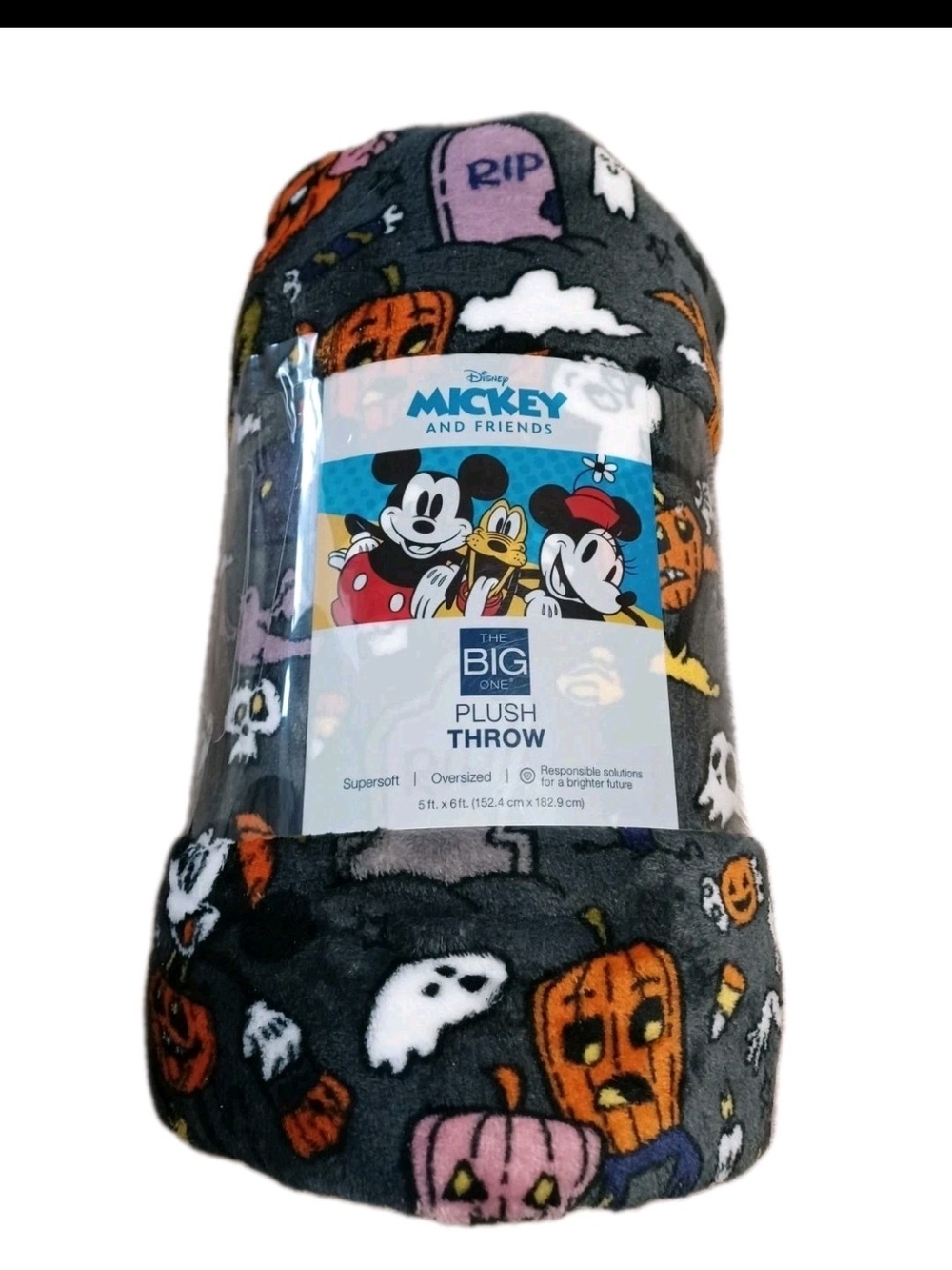 Disney Mickey Mouse Halloween plush 5' X 6' throw blanket by The Big One